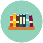Icon showing books representing home organization services in the Portland area