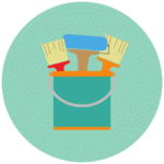 Icon showing cans of paint representing help organizing for a home renovation
